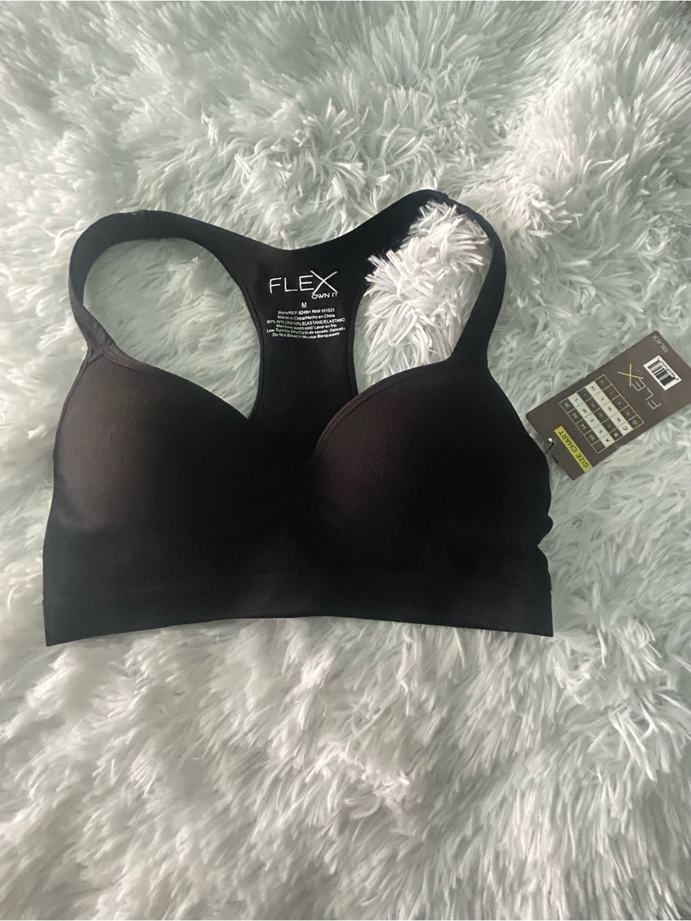 Flex Own It Racerback Sports Bra bralette - Black Push-up